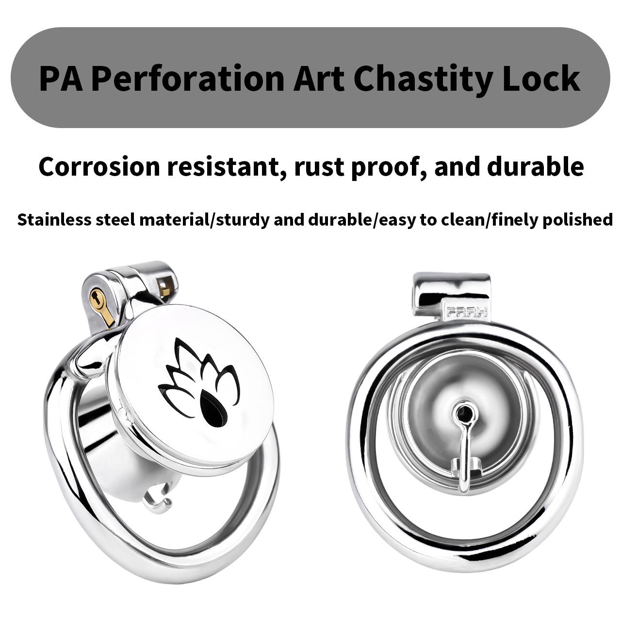 PA perforation art inverted chastity cage
