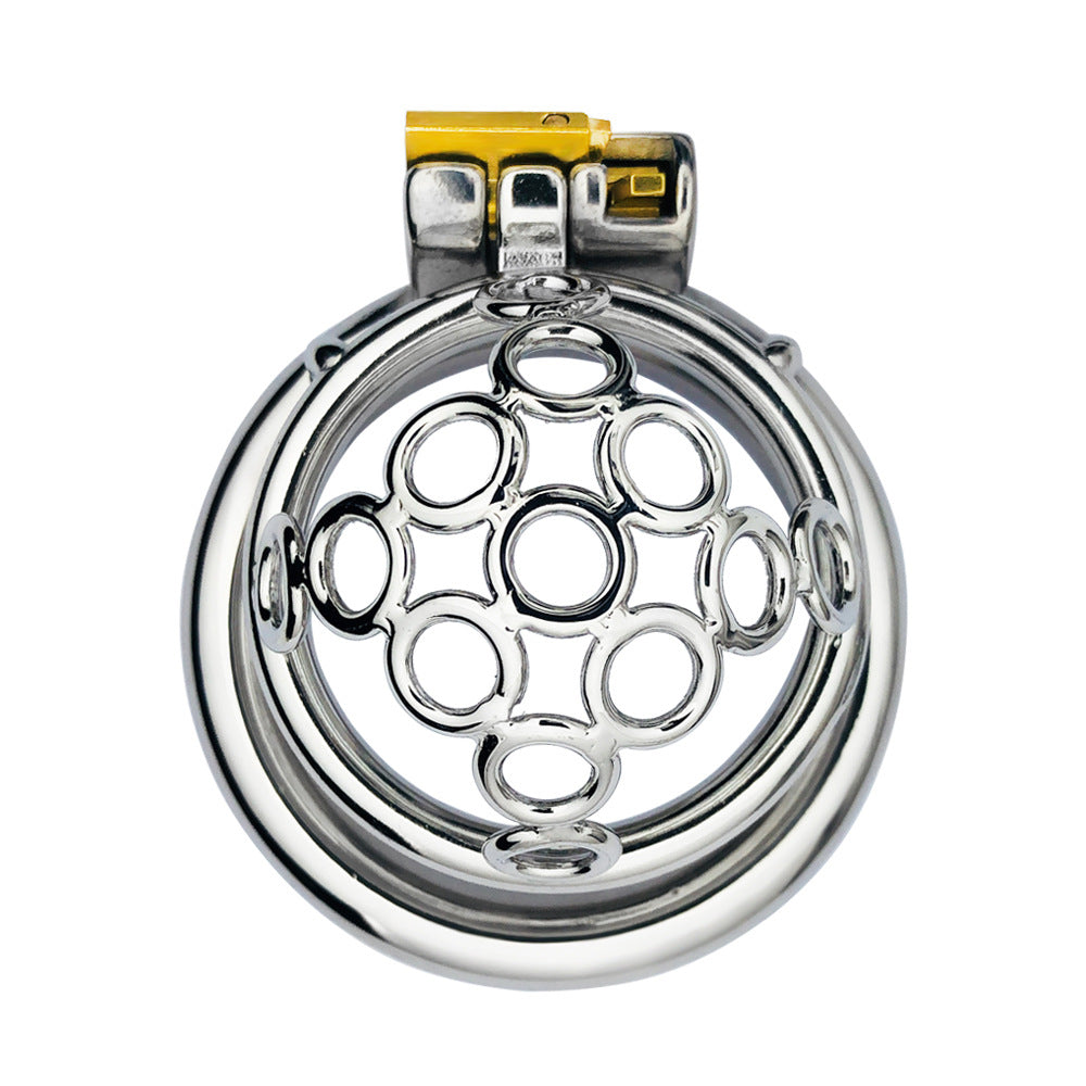 Compact Escape-Proof Stainless Steel Male Chastity Cage - Secure Penis Lock & Cock Ring - Discreet Adult Toy for Men
