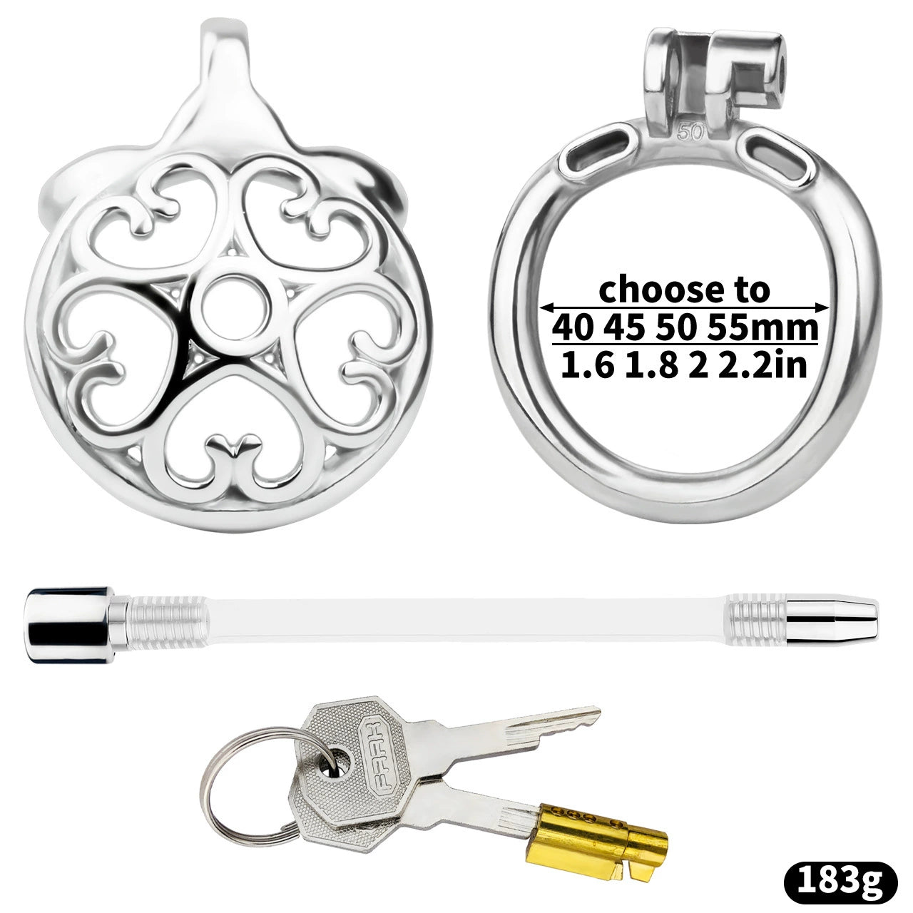 Sexy cross-dressing peach heart base is hollow and breathable inverted chastity cage