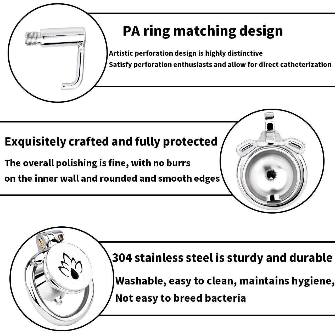 PA perforation art inverted chastity cage