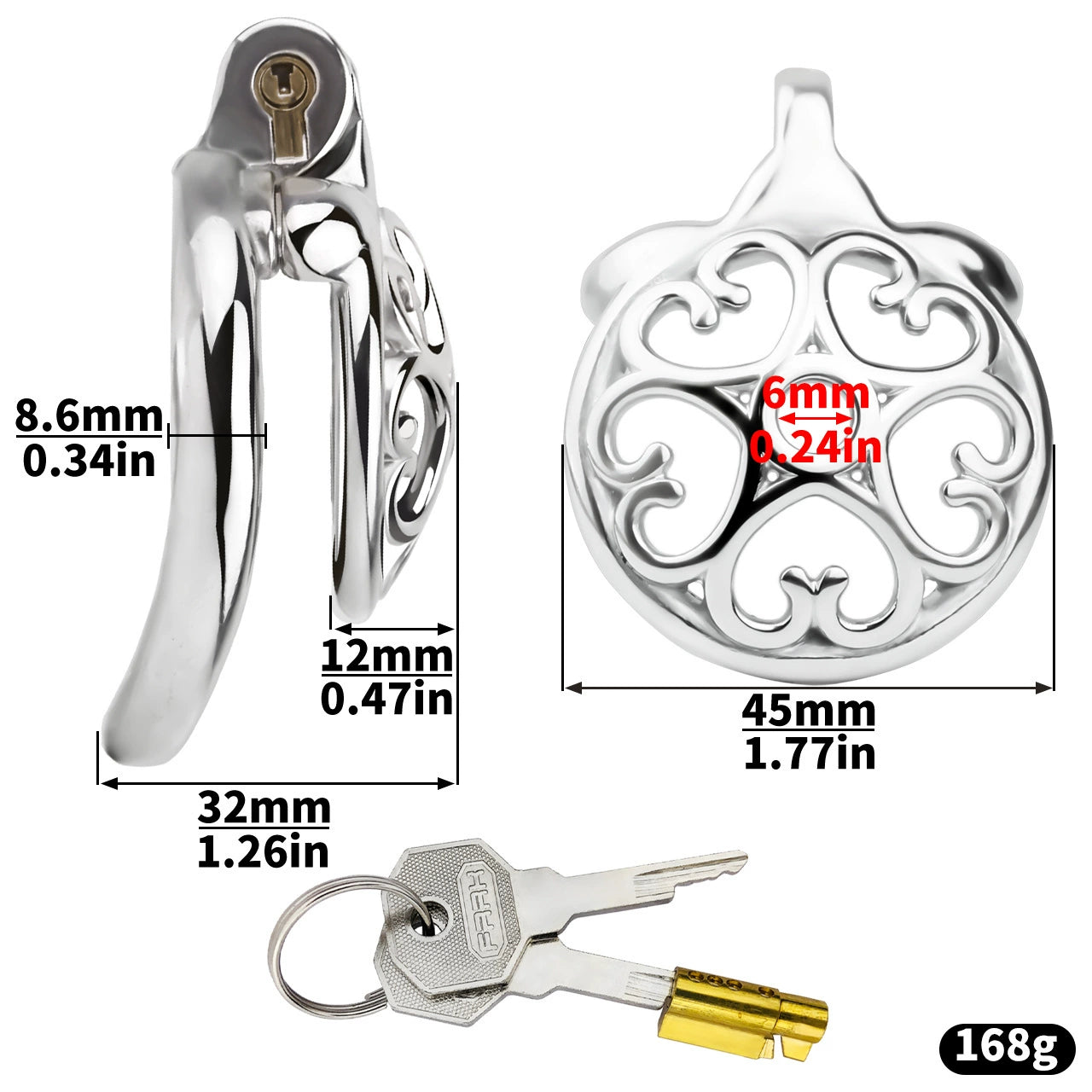 Sexy cross-dressing peach heart base is hollow and breathable inverted chastity cage