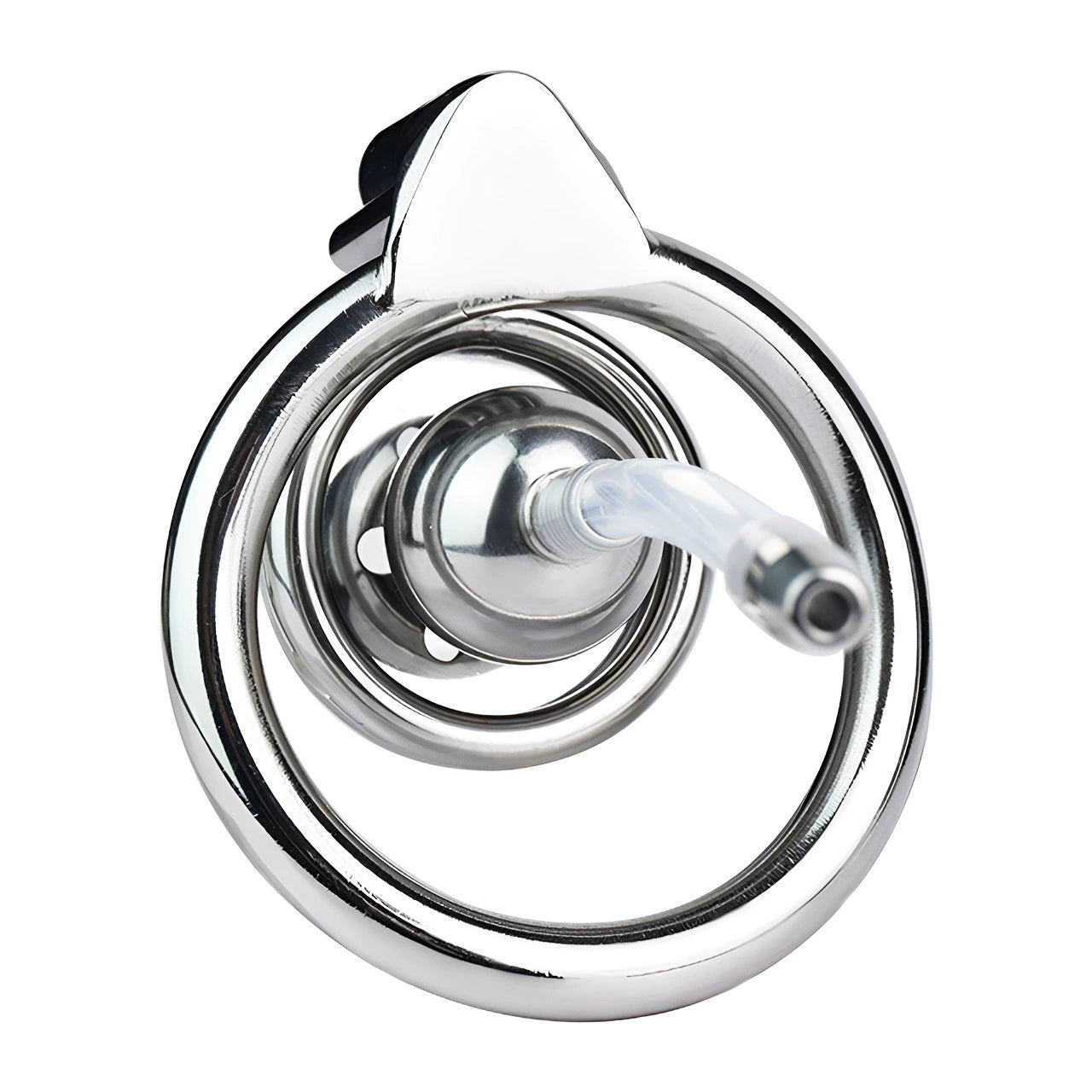 Steel Ball Pressure Massage Stainless Steel Inverted Chastity Cage