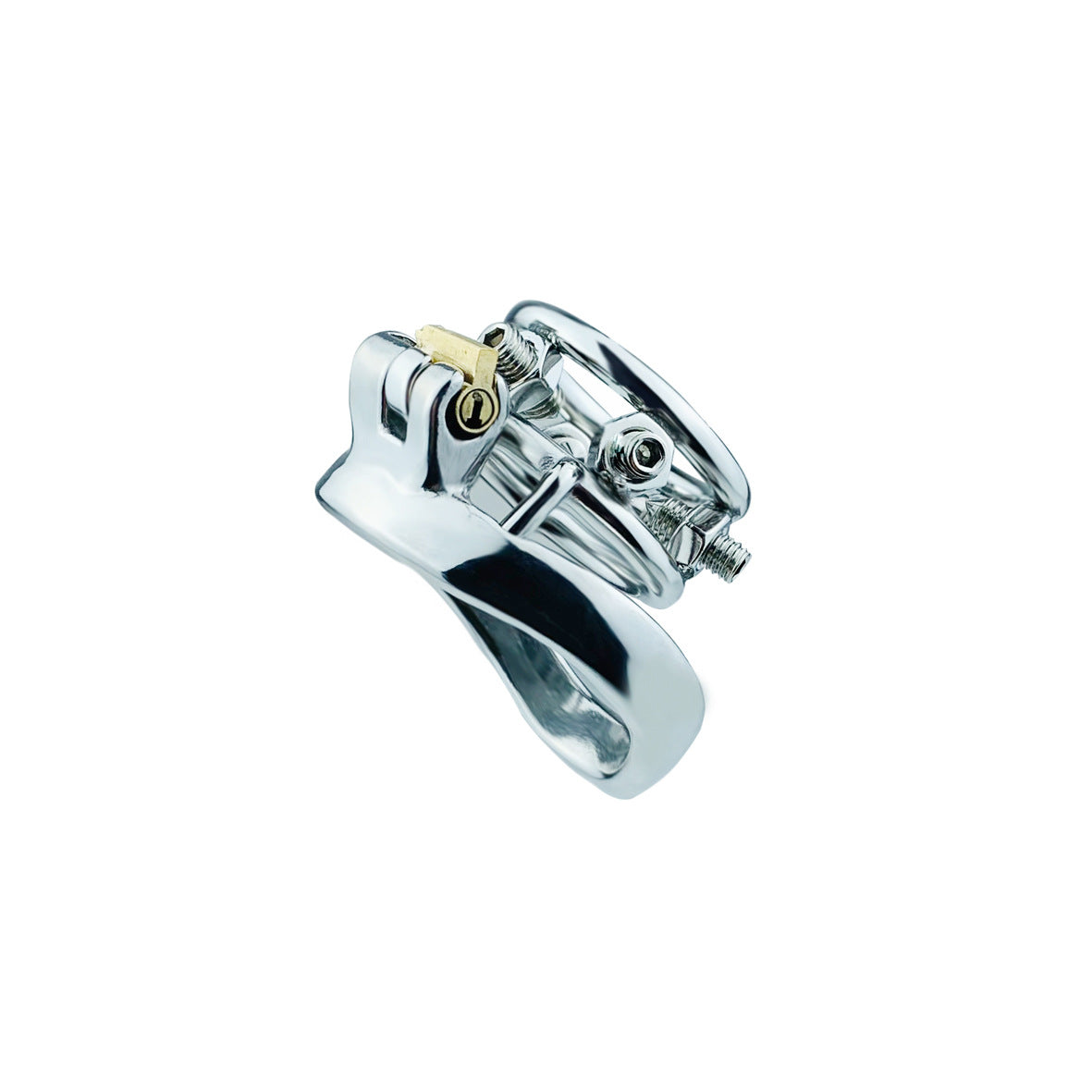 New men's short CB lock chastity cage with screw penis lock penis ring sex toys