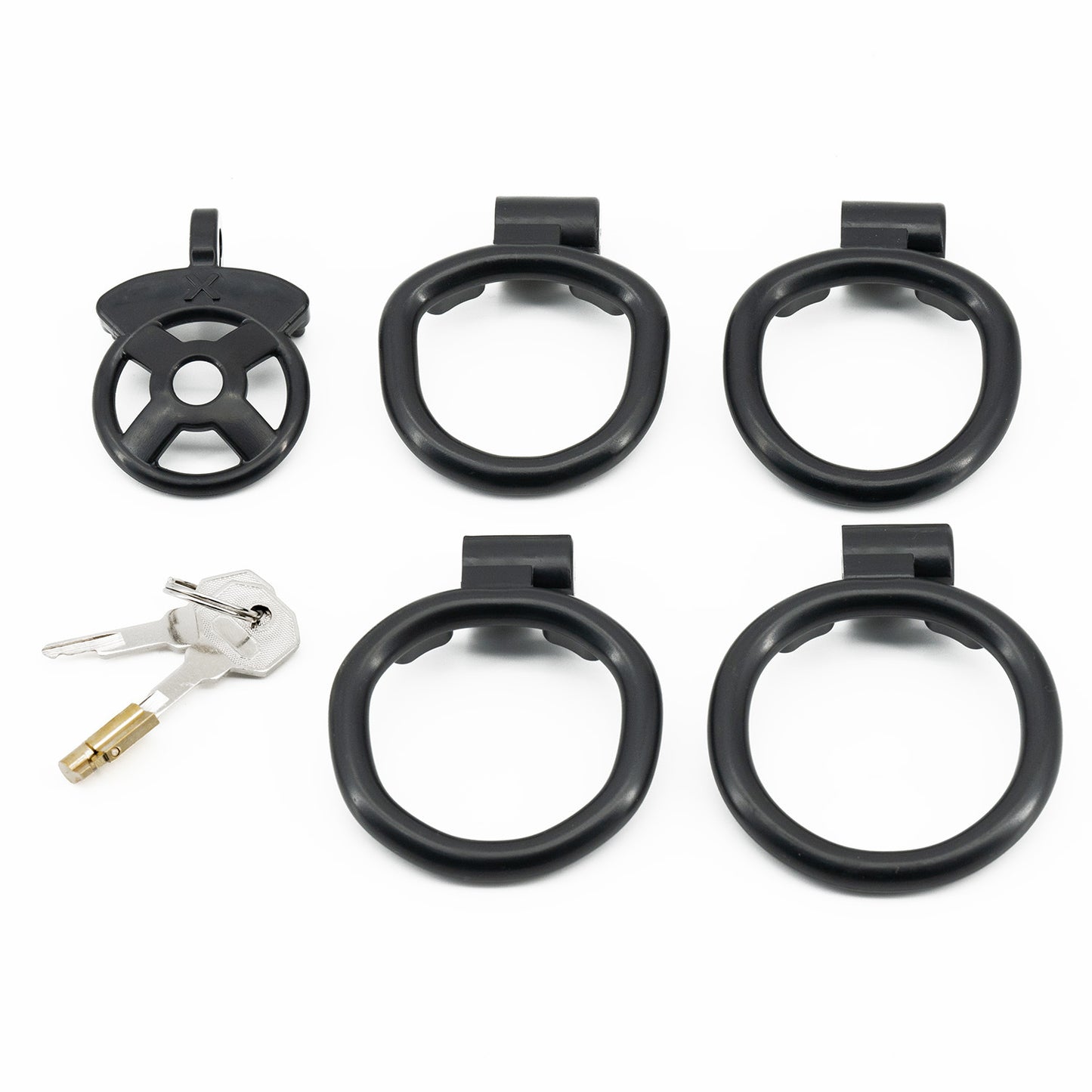 Male Small Penis Chastity Cage Set With 5 Size Padlock Cock Ring