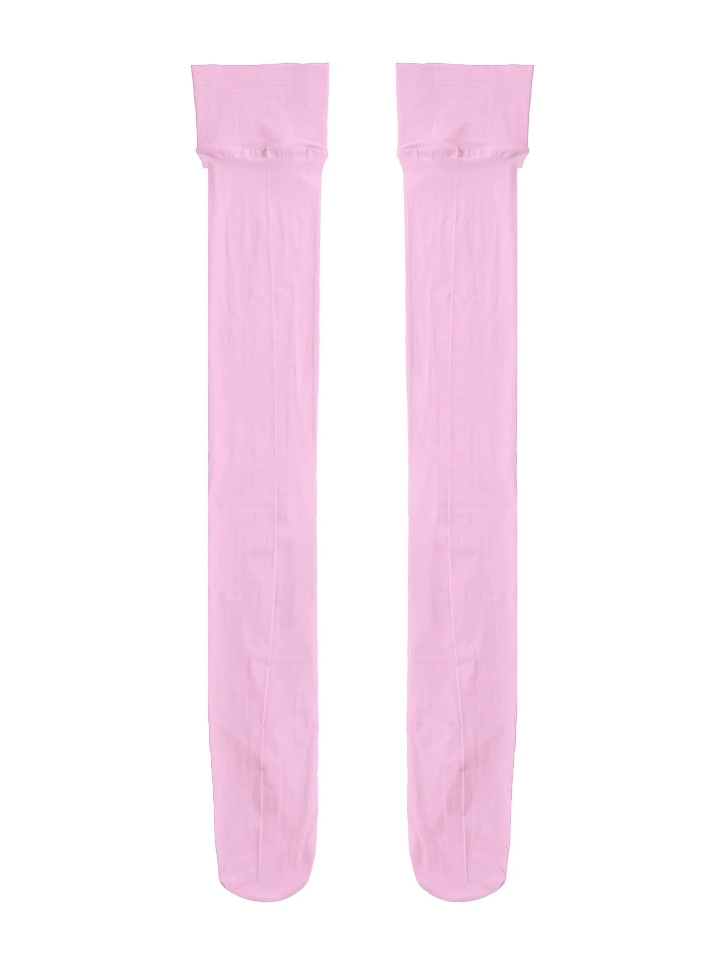 Mens Shiny Transparent Stockings - Pink