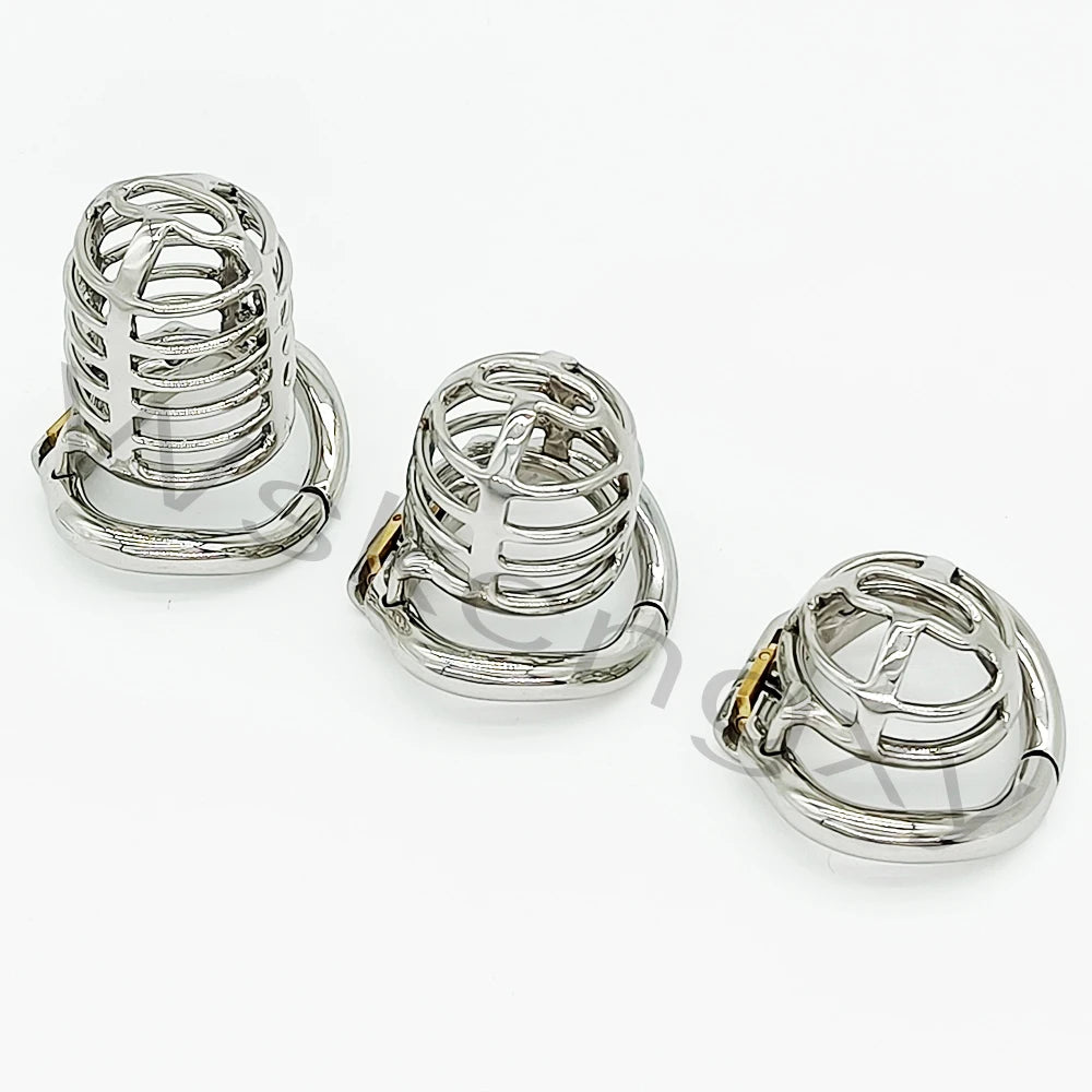 Metal Chastity Cage with Arc Penis Ring