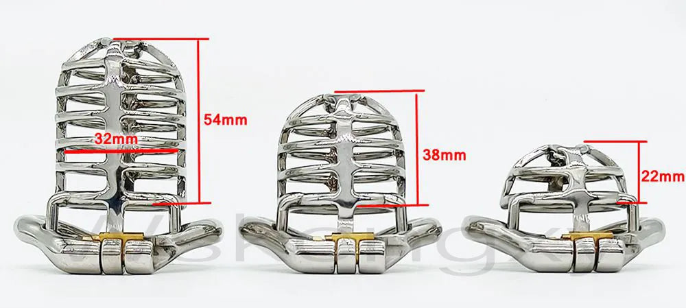 Metal Chastity Cage with Arc Penis Ring