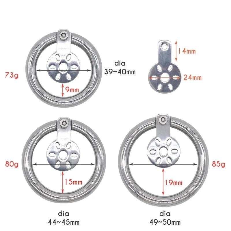 2023 New Inverted Flat Chastity Cage with Tight Penis Ring Cock Lock