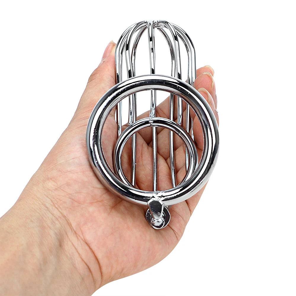 Metal Chastity Cage Breathable Stainless Steel Penis Sleeve with Lock