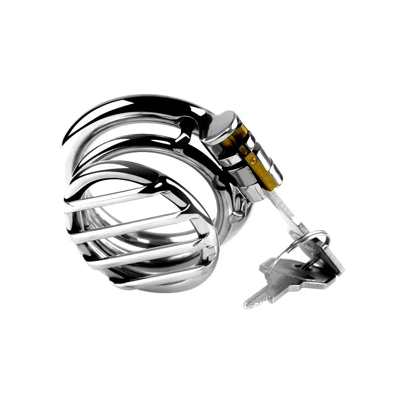 Stainless Steel Flat Chastity Cage Set Small Cock Cage For Men - 3 Sizes