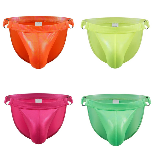 Leather Sexy Gay Male Bikini Men Underwear Brief and Swimwear All In One