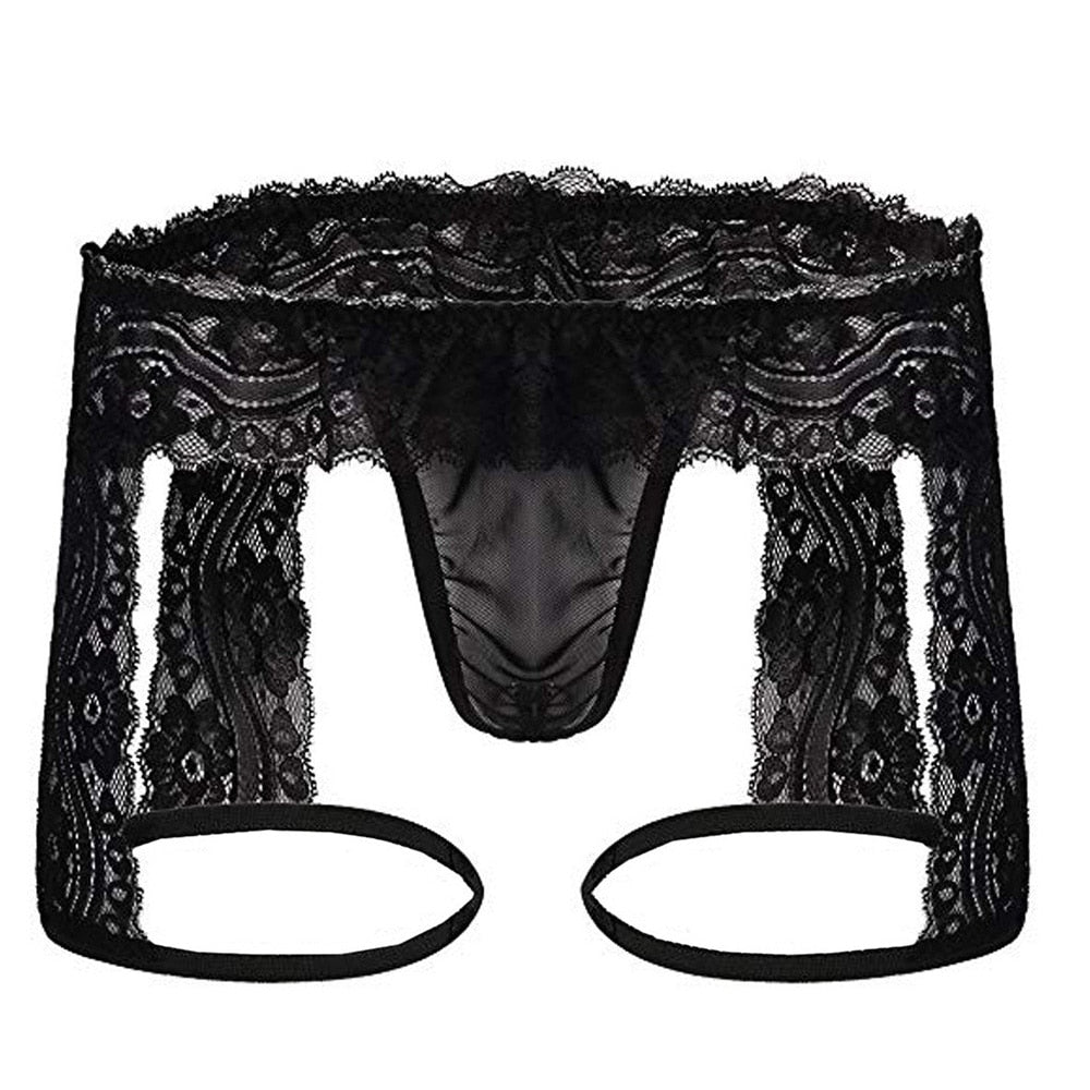 Sissy Panties Enhanced Pouch Gay Men Jock Strap - Sexy Sissy Lace Thongs - Hollow Out Briefs for Ultimate Comfort and Style - Tanga Hombre String Underpant