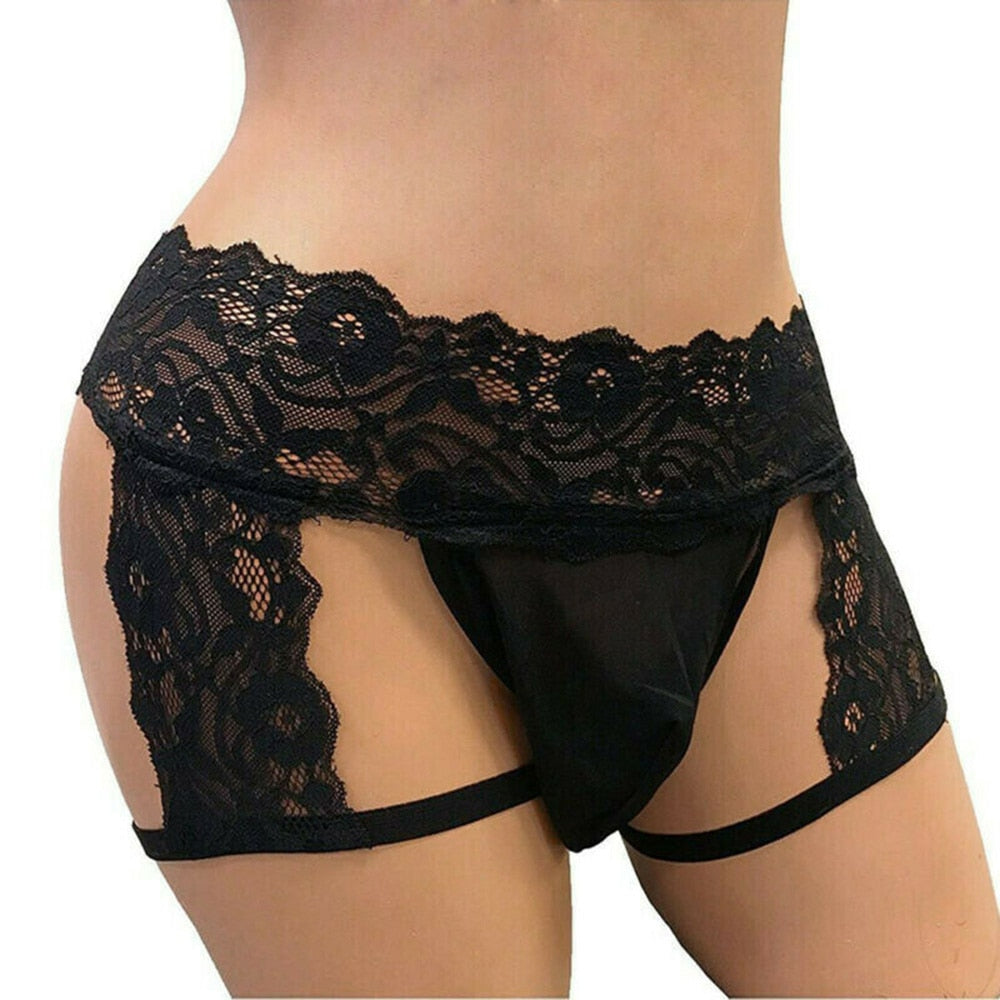 Sissy Panties Enhanced Pouch Gay Men Jock Strap - Sexy Sissy Lace Thongs - Hollow Out Briefs for Ultimate Comfort and Style - Tanga Hombre String Underpant