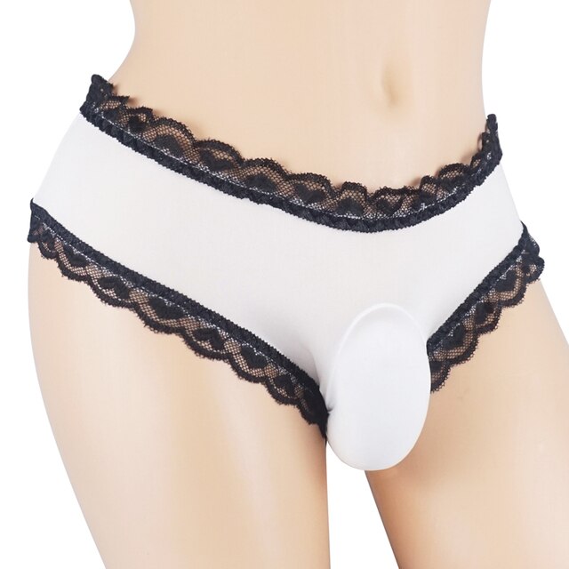 Sensual Sissy Panty/ Men's Briefs/ Lace Lingerie with Alluring Penis Pouch, Hollow Backside Design, and Jockstrap for Gay Men