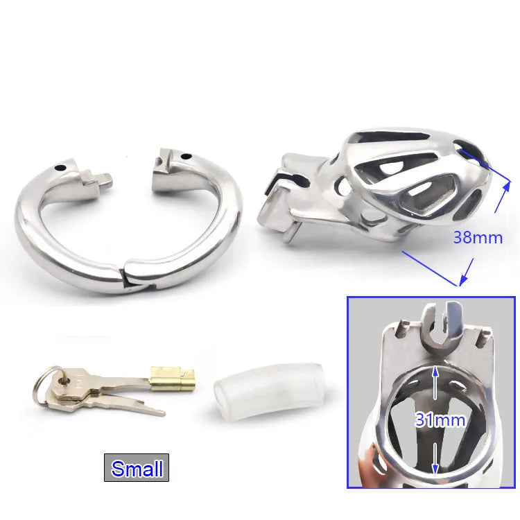 Metal Male Chastity Cage with Openable Ring Design