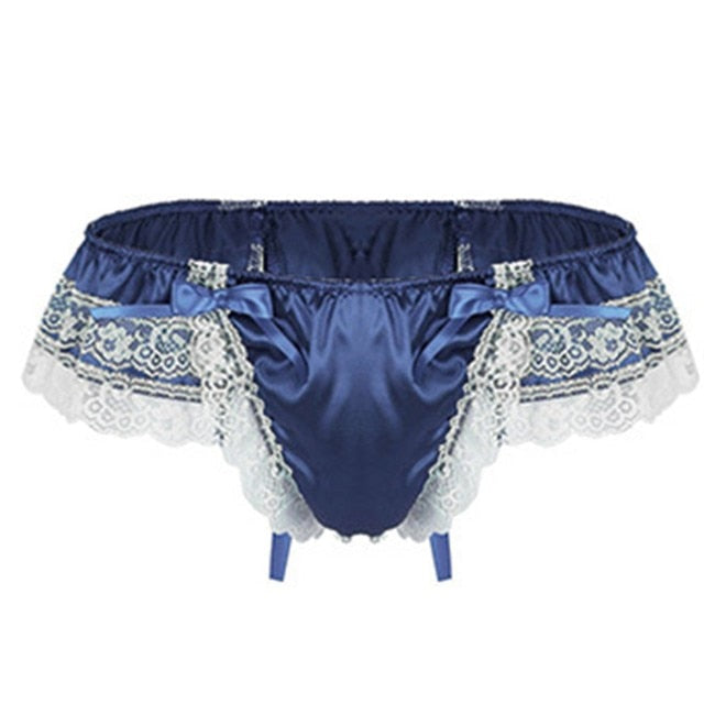 Lace Skirts Thong for Men: Sissy Panties, See-Through G-String - Sexy Underwear with U Convex Pouch and T-Back Design for Gay Men