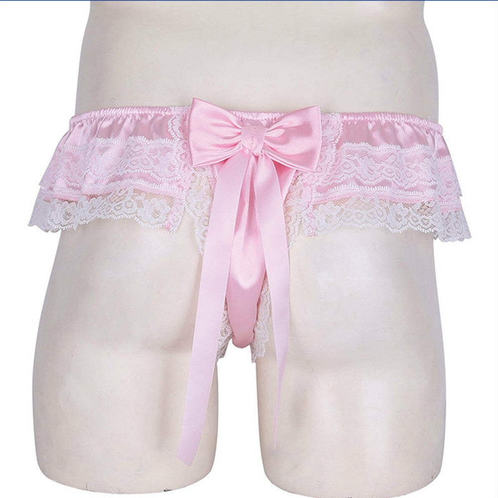 Lace Skirts Thong for Men: Sissy Panties, See-Through G-String - Sexy Underwear with U Convex Pouch and T-Back Design for Gay Men