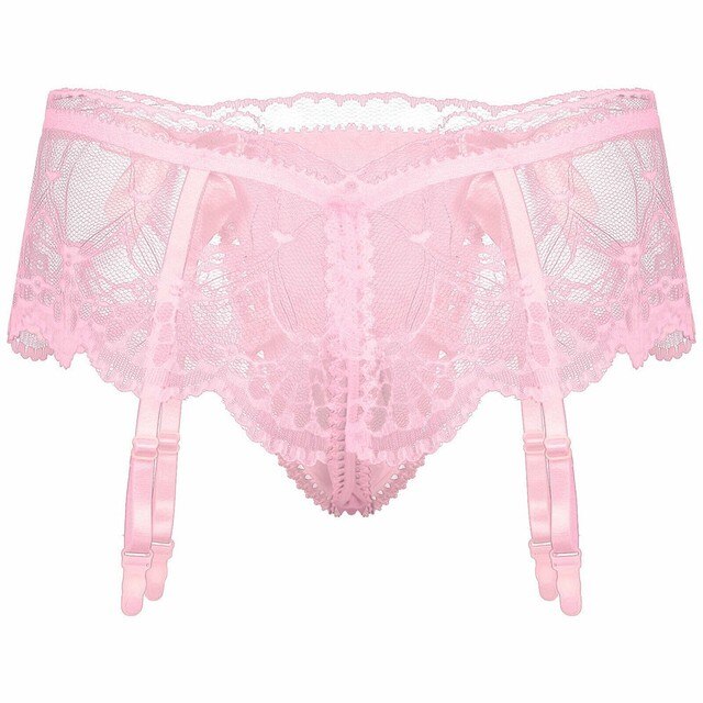 Male Sexy Black Lace Underwear: Erotic Lingerie with Sissy Briefs and Penis Pouch - Men's Thong Underpants for Sensual Appeal