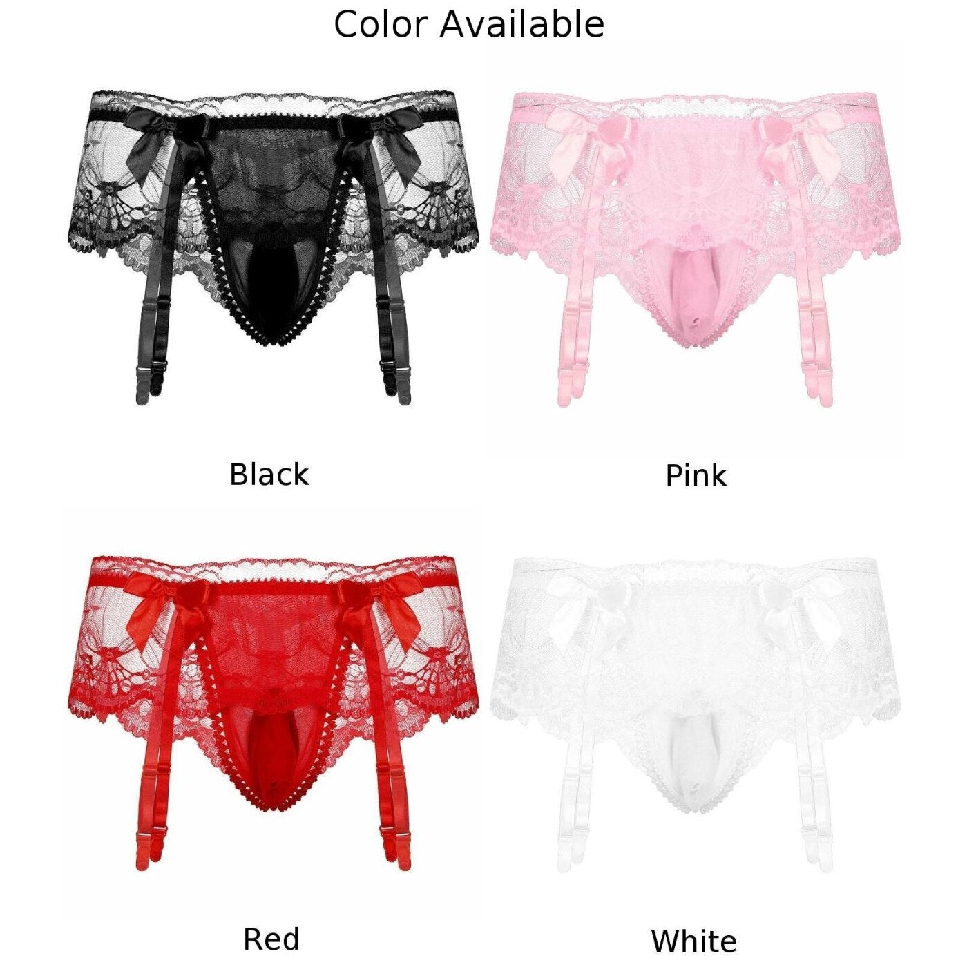 Male Sexy Black Lace Underwear: Erotic Lingerie with Sissy Briefs and Penis Pouch - Men's Thong Underpants for Sensual Appeal