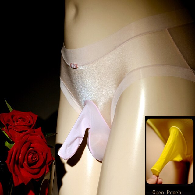 Men's Lace Panties: Silky Sissy Peni Sleeve Underwear - Breathable, Transparent, Quick-Drying Ice Silk Knickers for Comfort