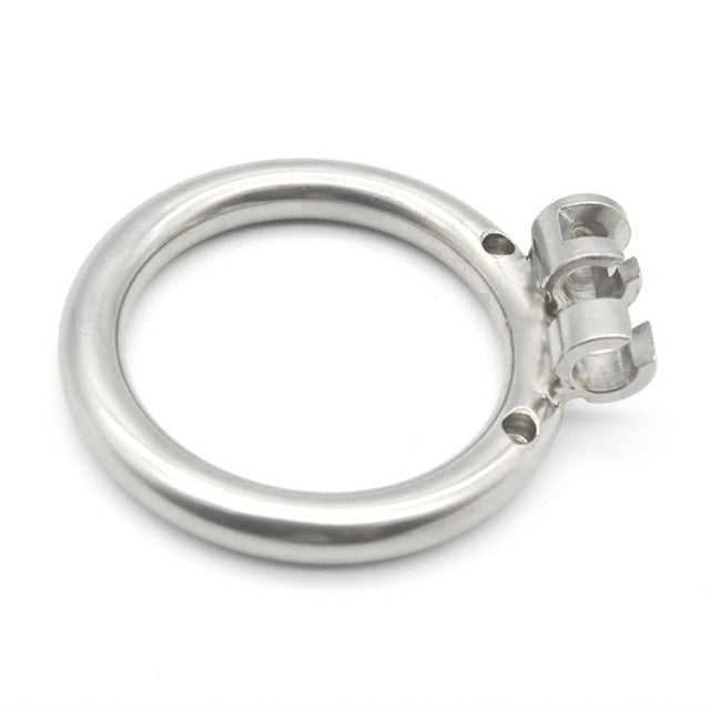 Ultra-Compact Stainless Steel Male Chastity Device - Flat Inverted Chastity Cage - 3 Sizes - Secure Cock Cage & Ring - Discreet Adult Toy for Men - Durable Chastity Belt