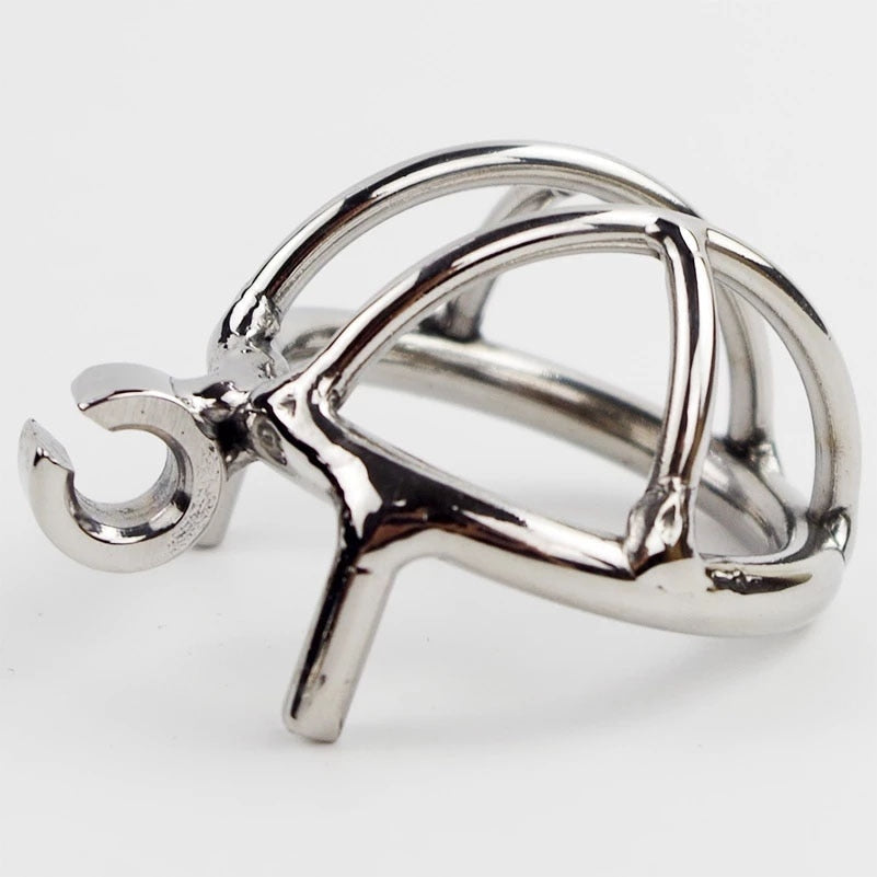Ultra-Compact Stainless Steel Male Chastity Device - Flat Inverted Chastity Cage - 3 Sizes - Secure Cock Cage & Ring - Discreet Adult Toy for Men - Durable Chastity Belt