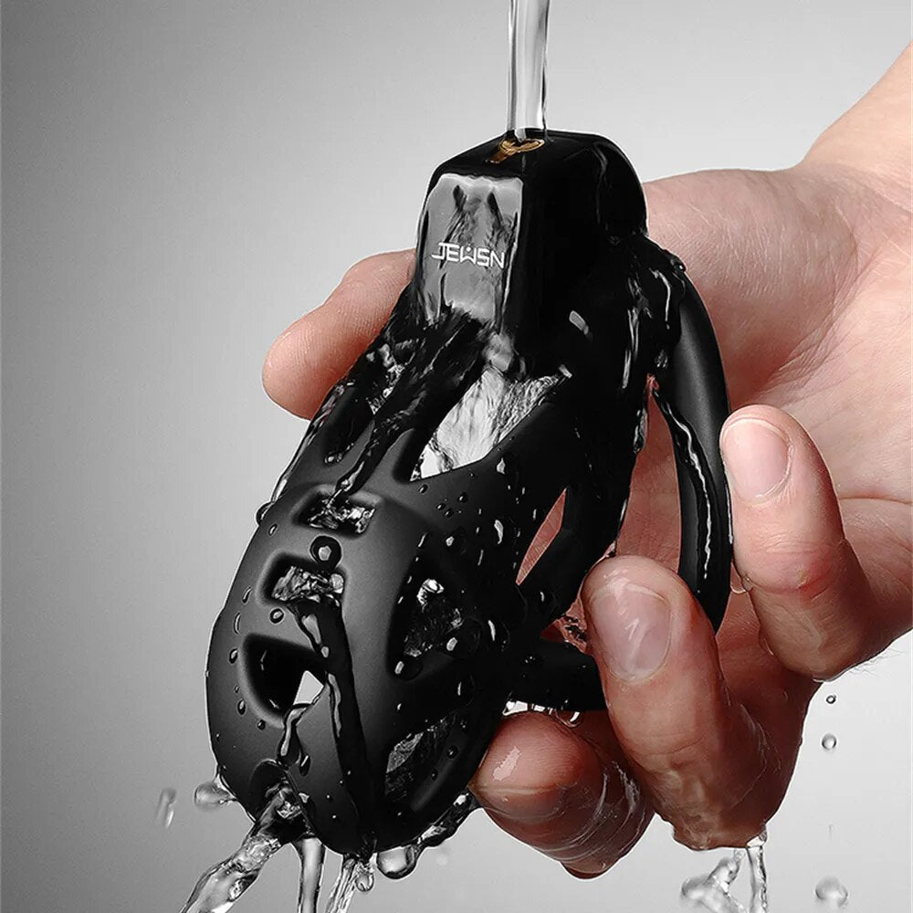 2023 New Ghost 3D Printed Male Chastity Cage Set Anti Off Lock Penis Ring