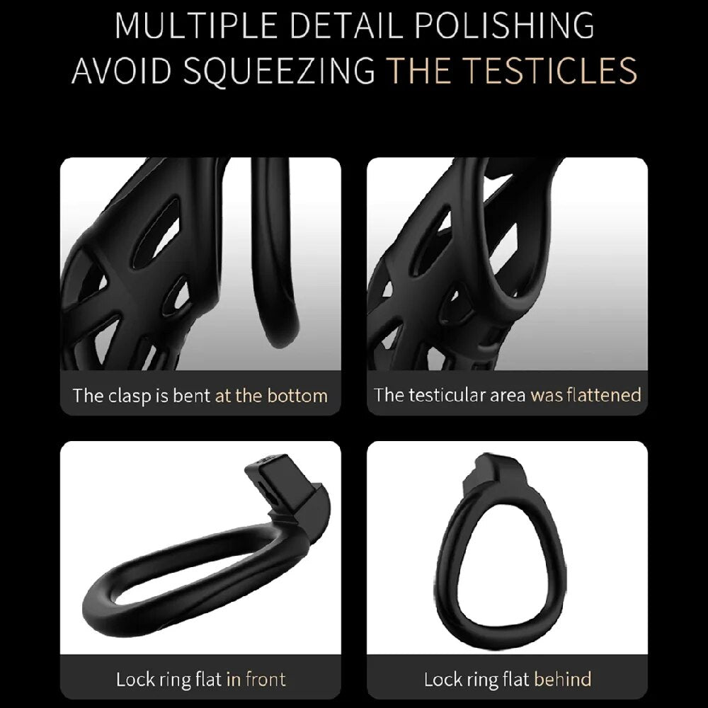 2023 New Ghost 3D Printed Male Chastity Cage Set Anti Off Lock Penis Ring