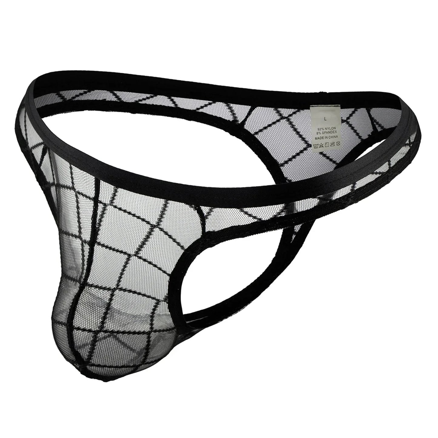 Sexy Men's Transparent Thong See Through Black Mesh Underwear