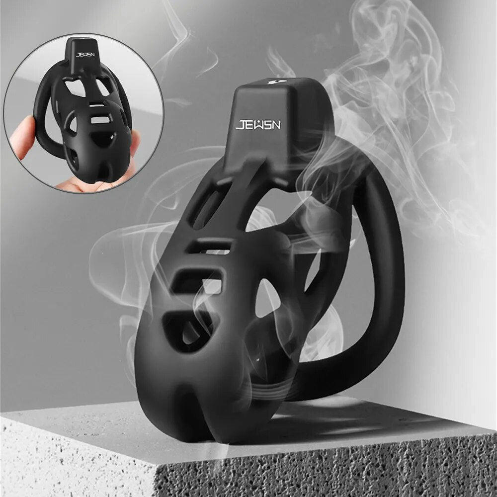 2023 New Ghost 3D Printed Male Chastity Cage Set Anti Off Lock Penis Ring