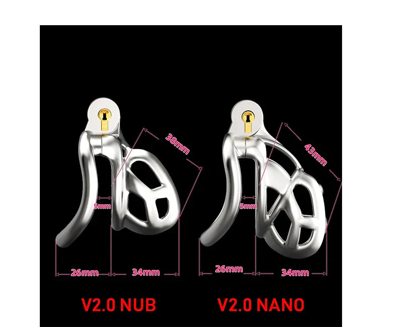 316 Stainless Steel Python V1.0&V2.0 Mamba Chastity Cage