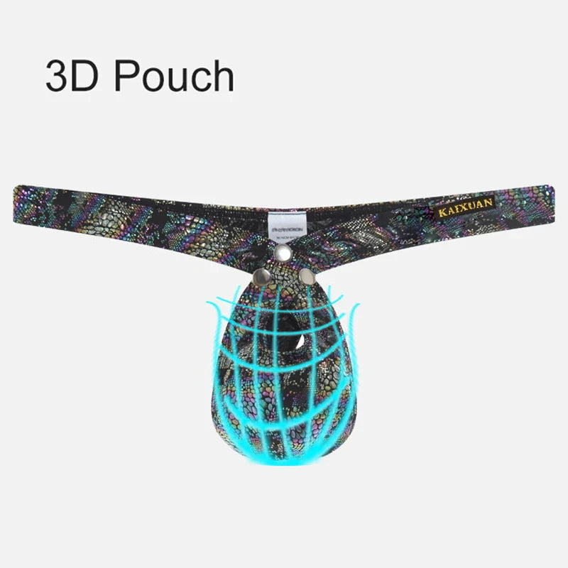 Men's Sexy Underwear Erotic Thong 3D Bikini Pouch in 4 Colors