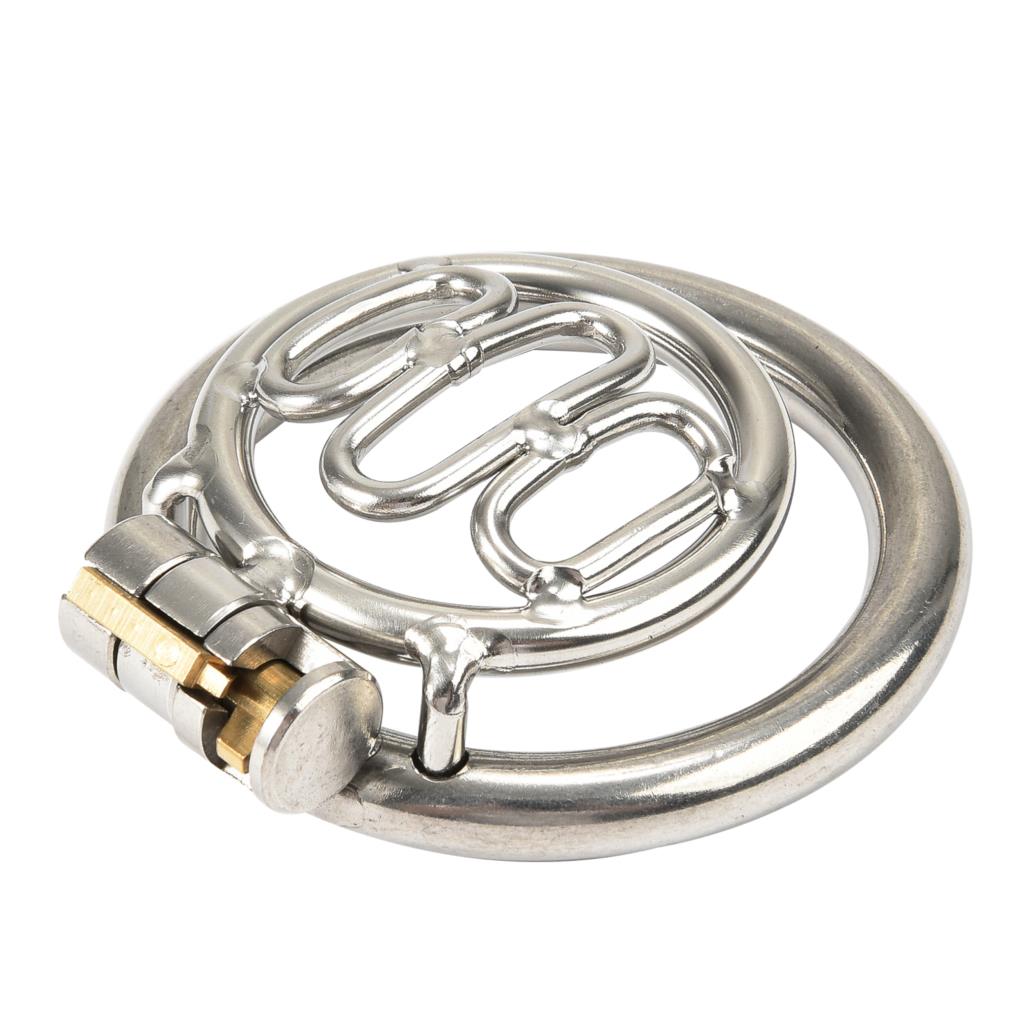 3 Sizes Stainless Steel Mini Flat Penis Cage - Secure Male Chastity Device with Lock - Cock Ring & Bondage Restraint - Discreet Adult Toy for Men
