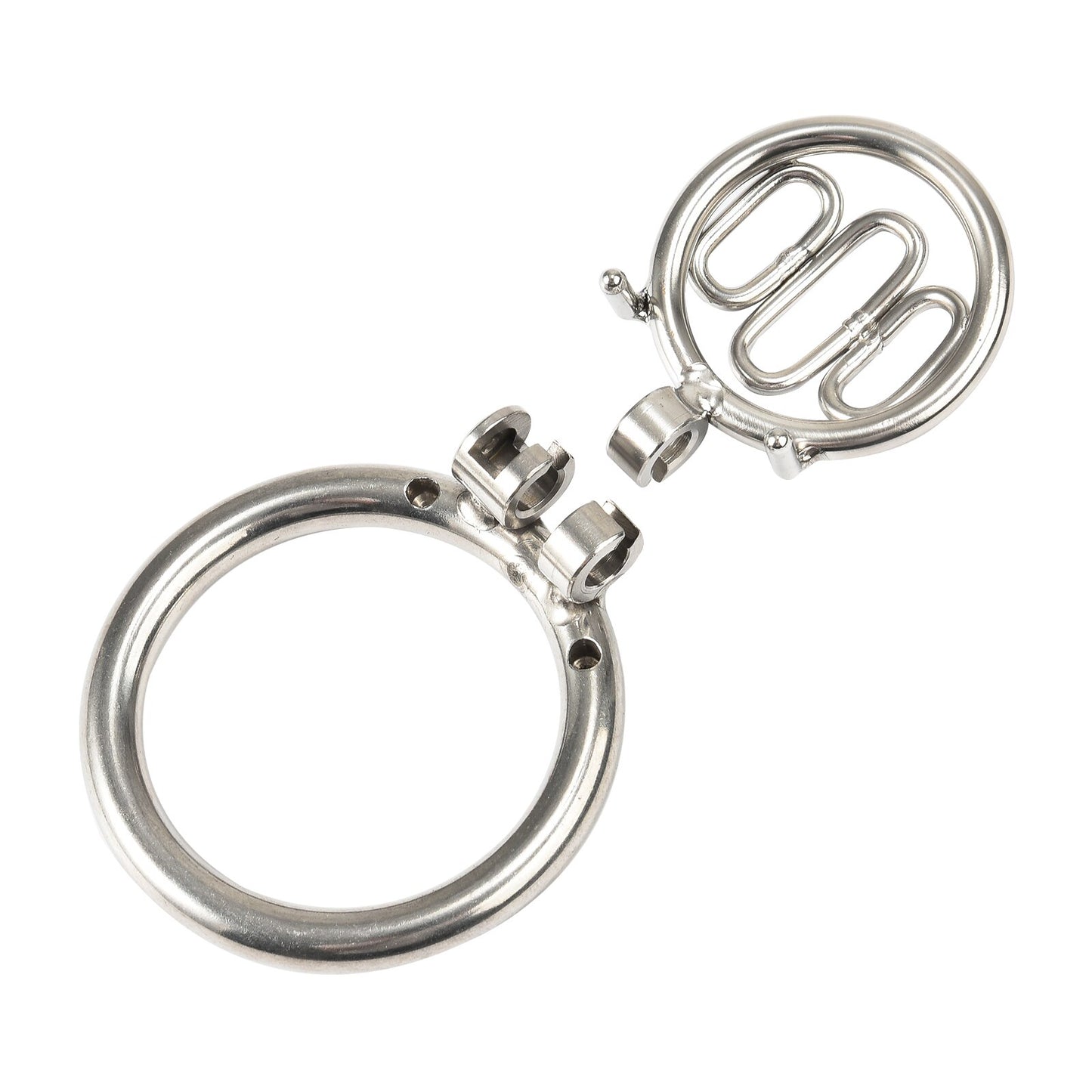 3 Sizes Stainless Steel Mini Flat Penis Cage - Secure Male Chastity Device with Lock - Cock Ring & Bondage Restraint - Discreet Adult Toy for Men