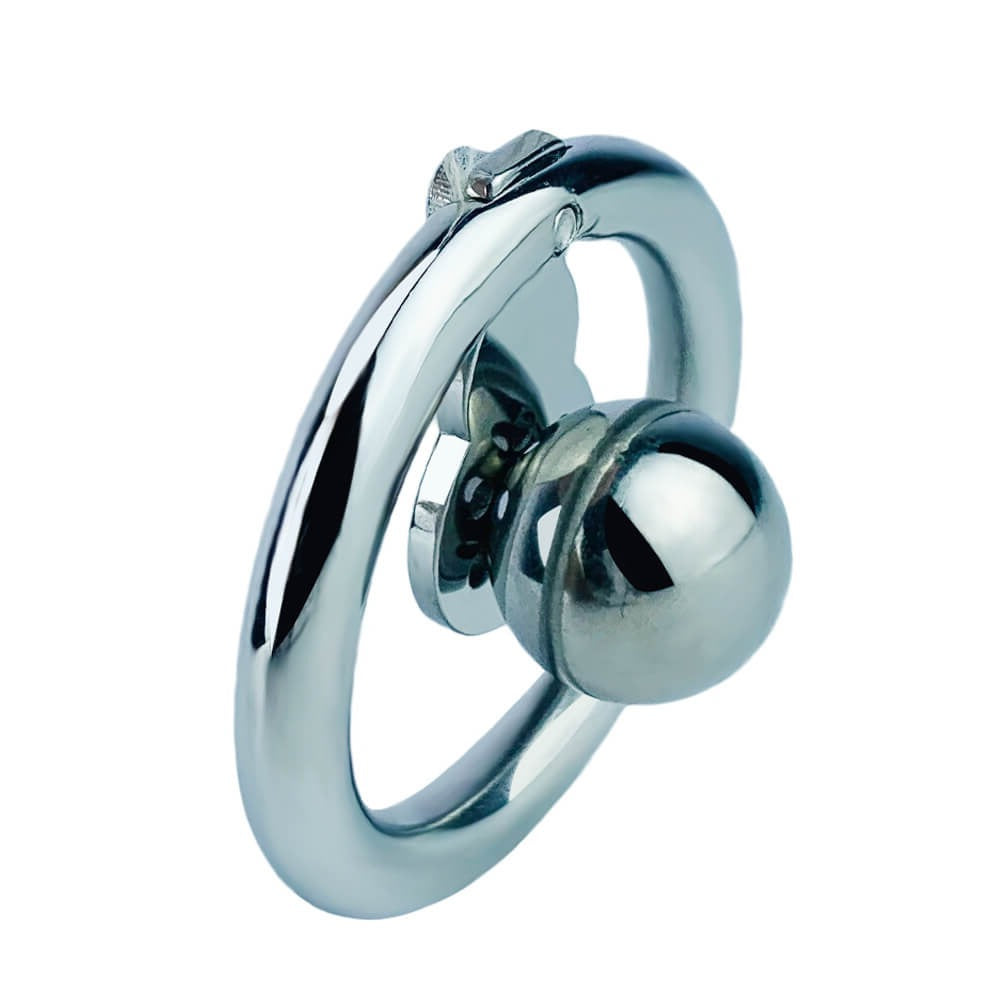Inverted negative chastity cage with solid steel ball