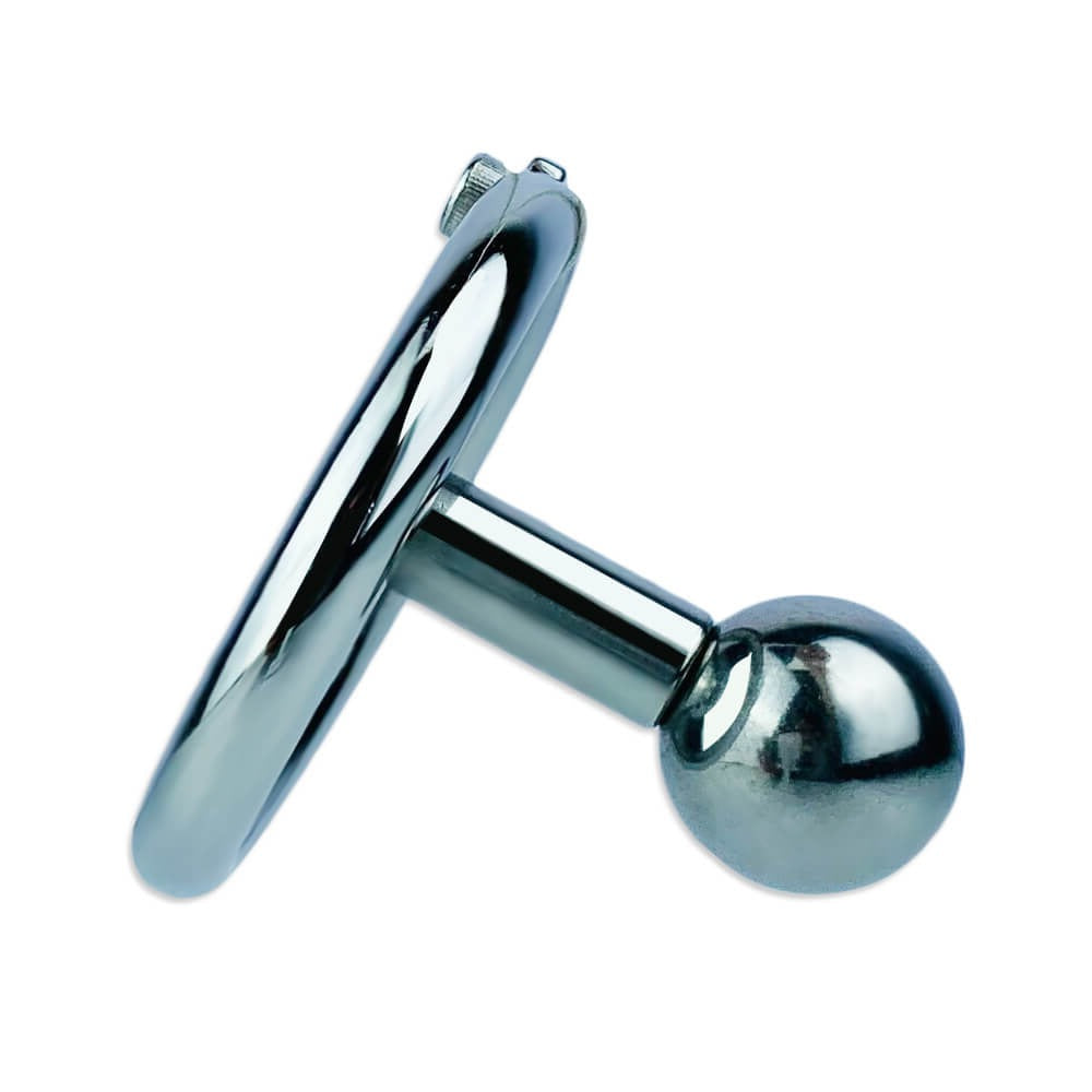 Inverted negative chastity cage with solid steel ball