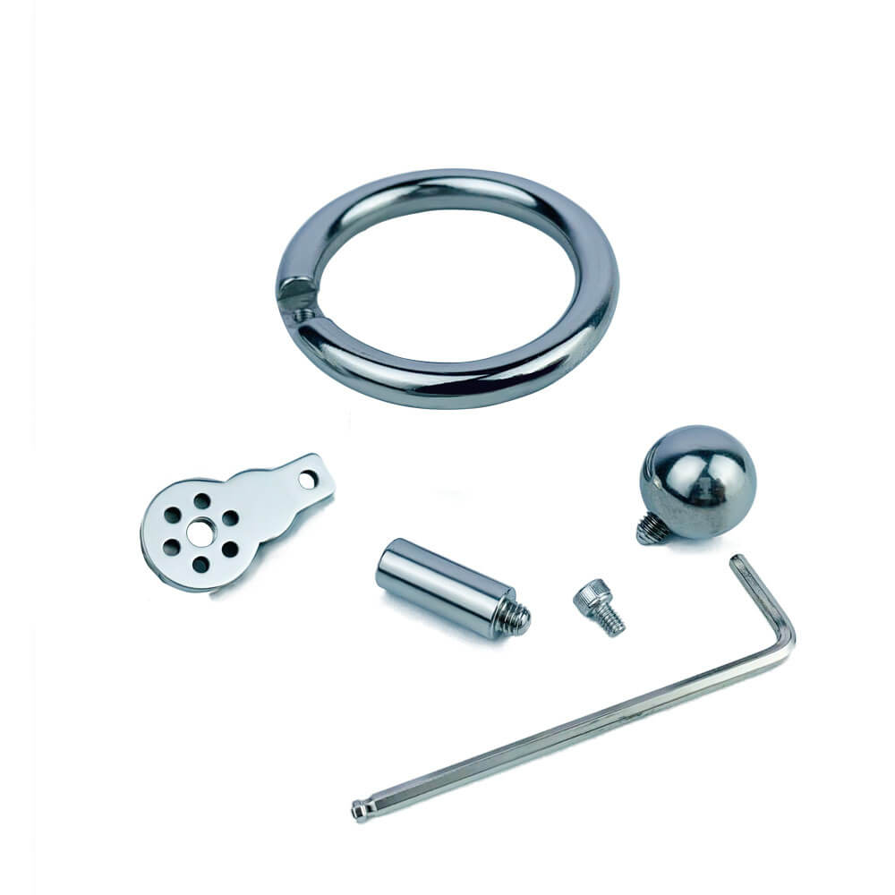 Inverted negative chastity cage with solid steel ball
