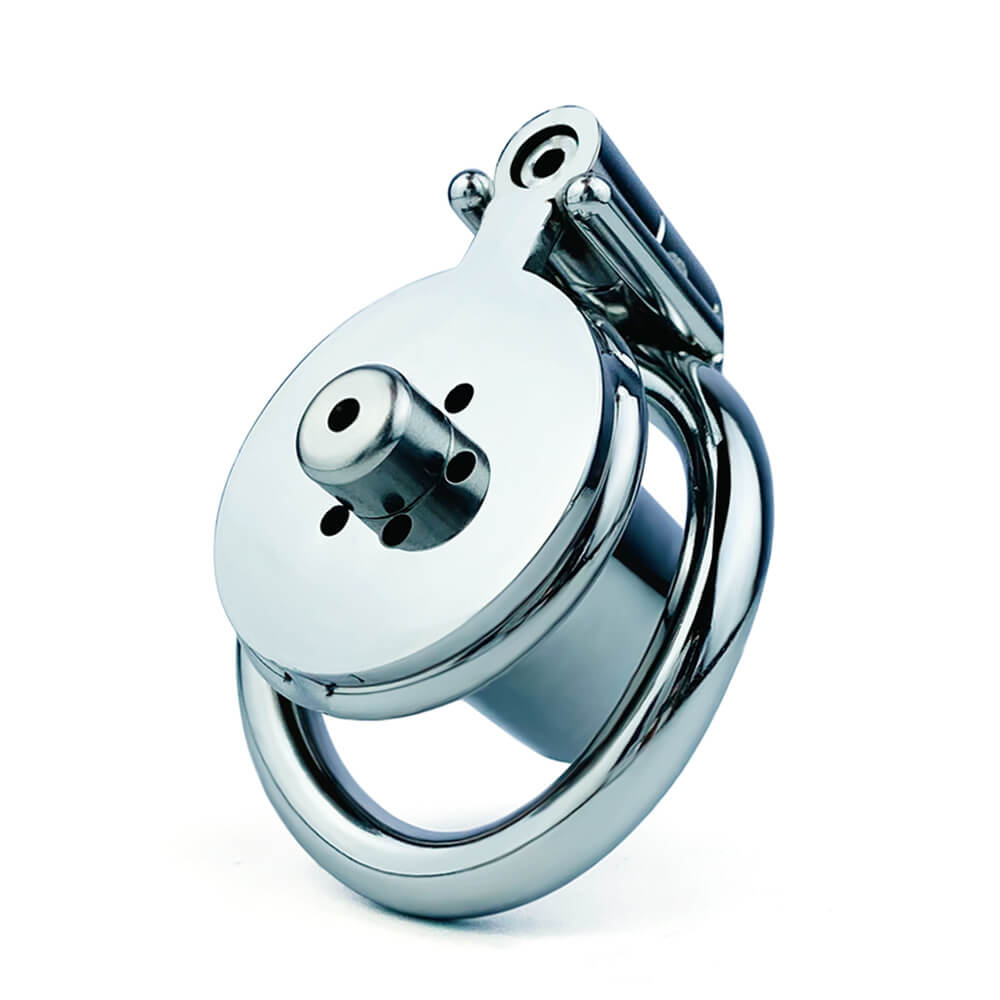 Inverted Chastity Cage with Metal Cylinder and Tube