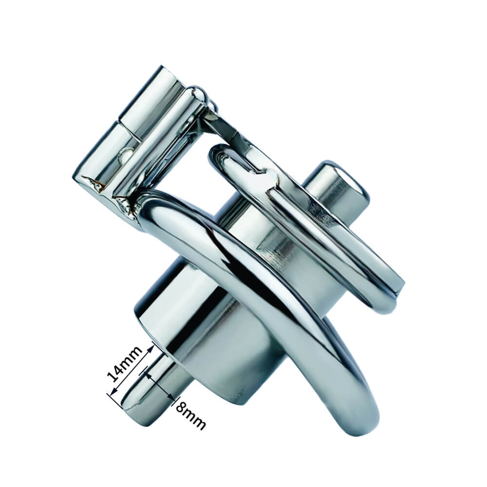 Inverted Chastity Cage with Metal Cylinder and Tube