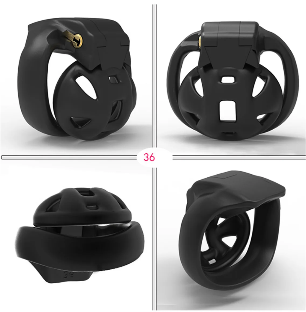 HT-V4 Male Inverted Chastity Cage 3D Nub Air Cock Lock Inescapable Chastity Device