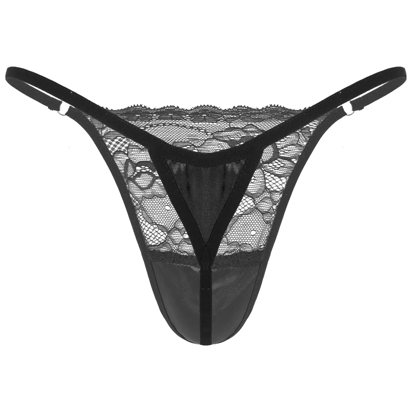 Men's Sissy Bikini G-string Underwear Lace Thong Bikini Hollow Panty