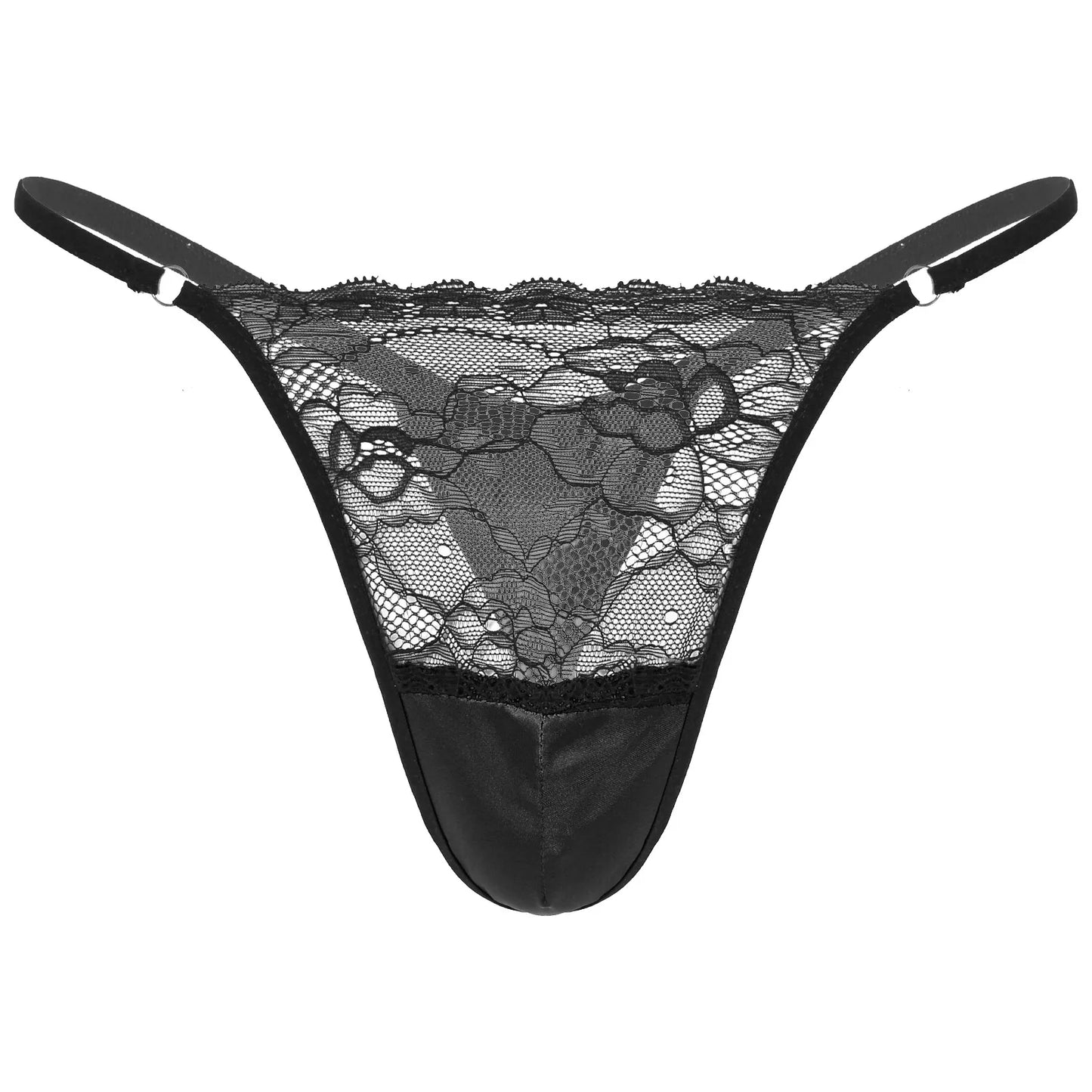 Men's Sissy Bikini G-string Underwear Lace Thong Bikini Hollow Panty