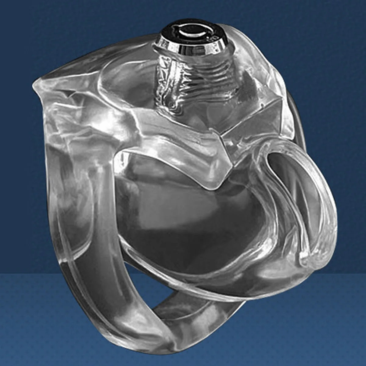 Nub Size Transparent HT-V5 Male Chastity Cage - Lightweight Resin, Latest Button Lock with Exclusive Keys