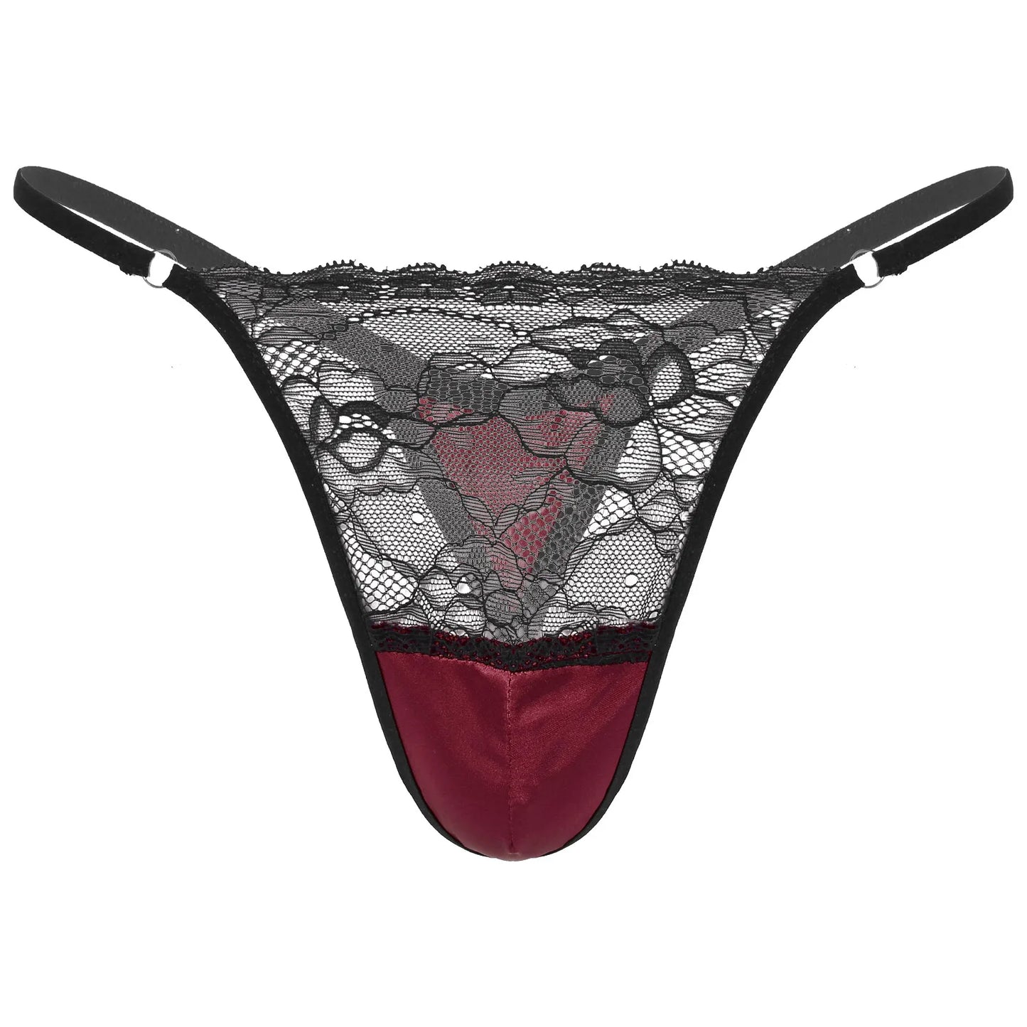 Men's Sissy Bikini G-string Underwear Lace Thong Bikini Hollow Panty