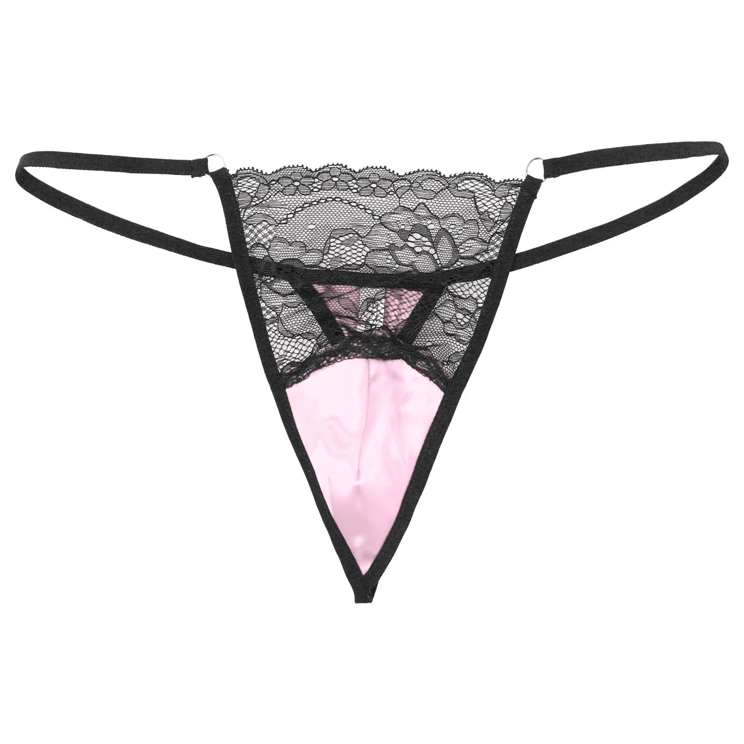 Men's Sissy Bikini G-string Underwear Lace Thong Bikini Hollow Panty