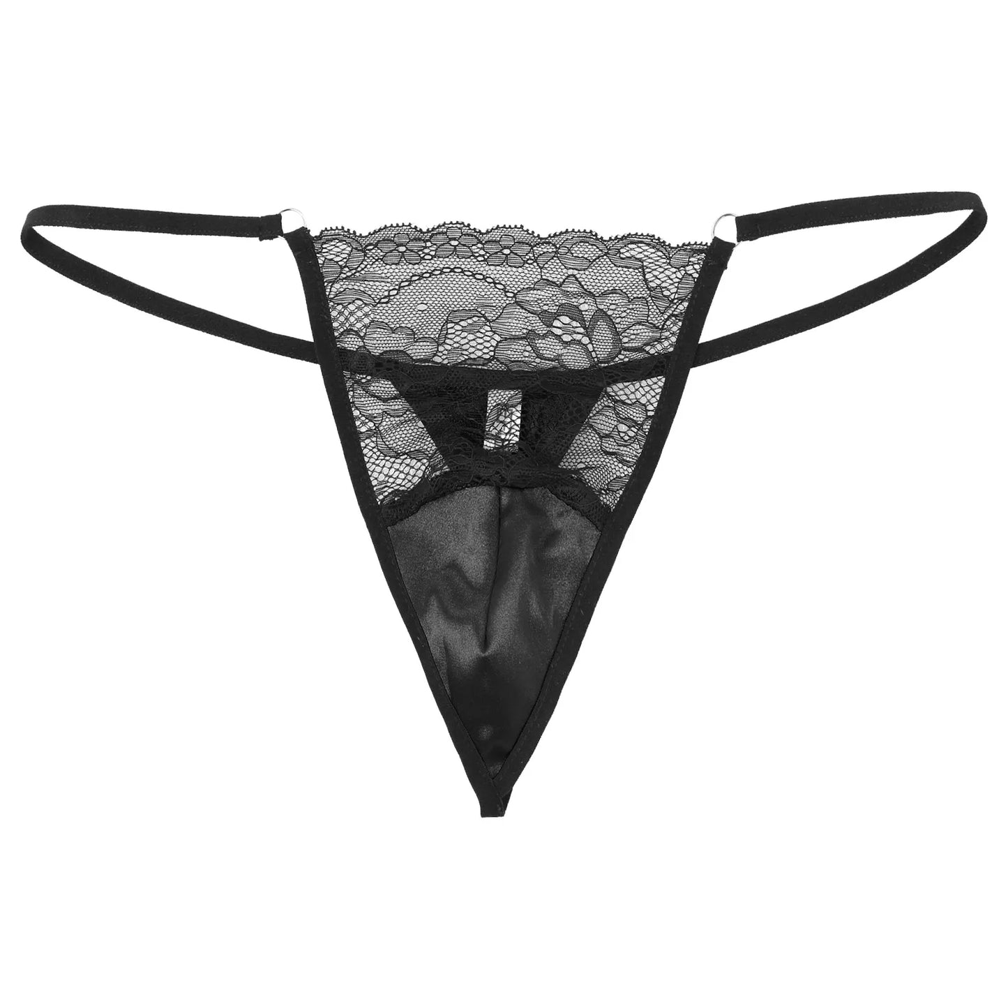 Men's Sissy Bikini G-string Underwear Lace Thong Bikini Hollow Panty