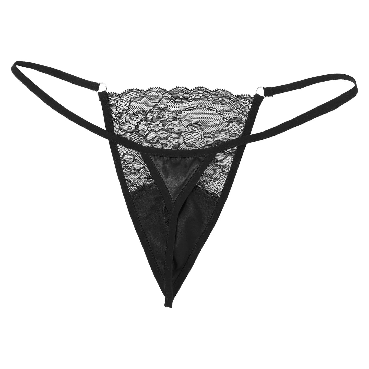 Men's Sissy Bikini G-string Underwear Lace Thong Bikini Hollow Panty ...