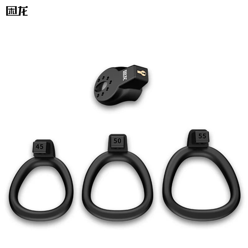 Compact Mini Chastity Cock Cage - Versatile Penis Rings for Men, 3 Adjustable Size Options for Secure Fit