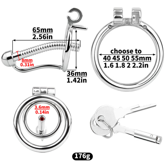 Metal stainless steel horse's eye stick anti-escape inverted chastity cage can urinate with urine blocking sex toys.