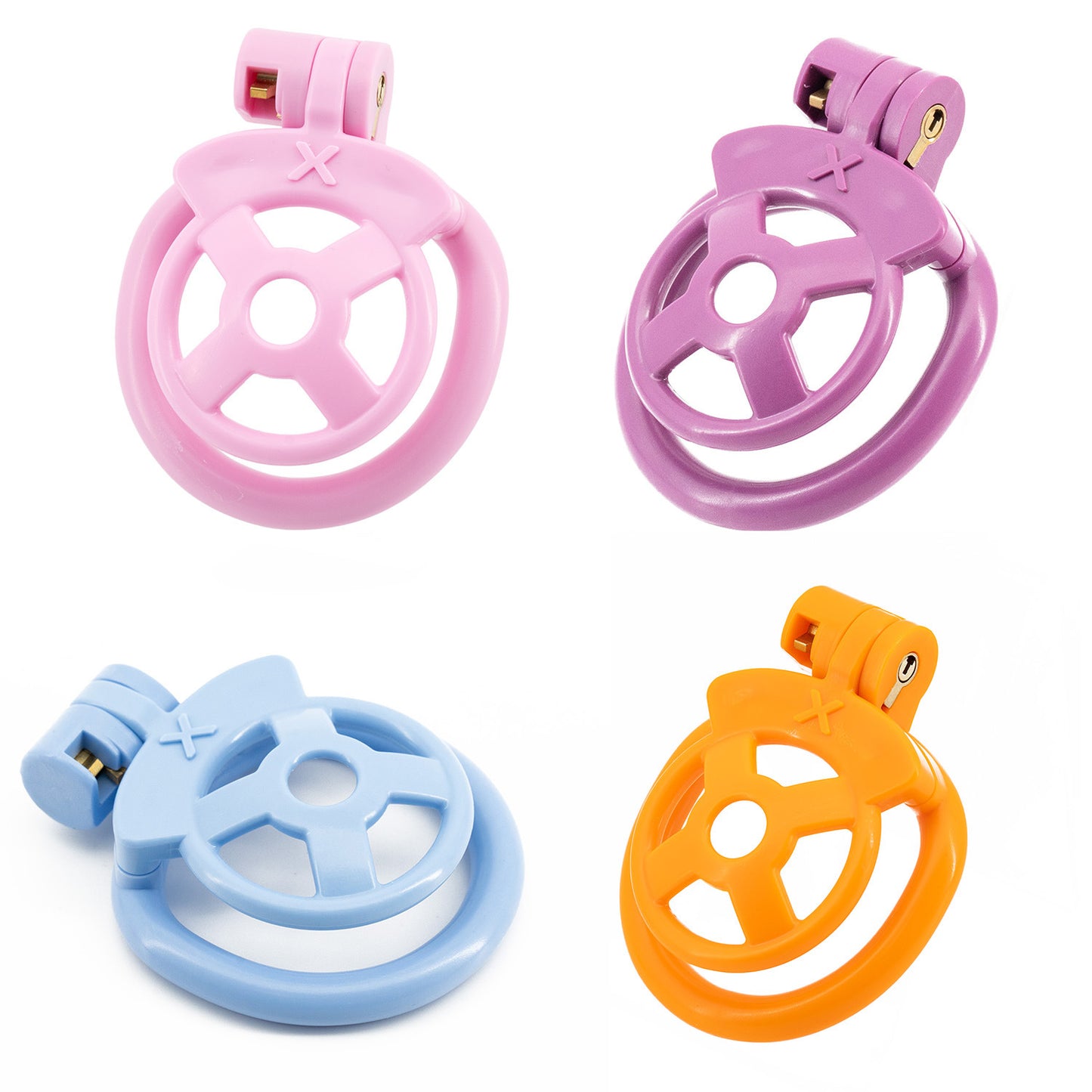 Male Small Penis Chastity Cage Set With 5 Size Padlock Cock Ring